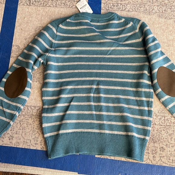 Boys striped elbow patch crew-neck sweater. - Picture 2 of 2